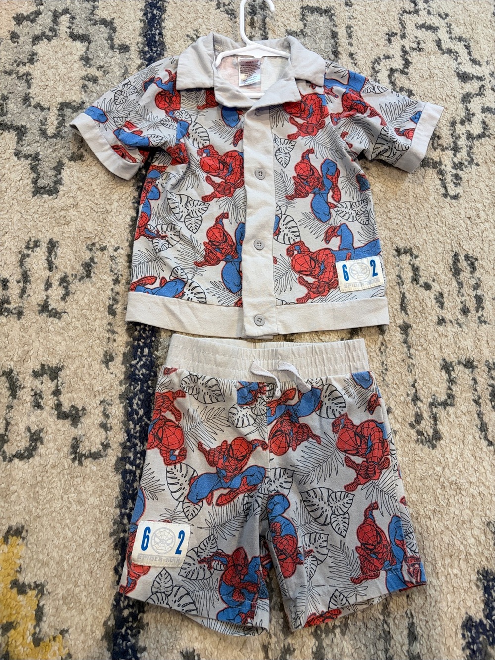 Spider-Man Grey Short Pajama Set - Boys